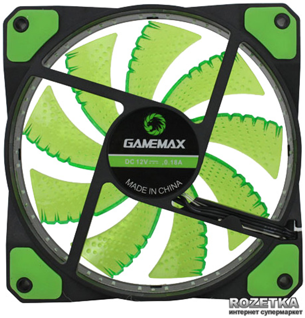 Вентилятор GameMax GaleForce 32xLED 120 мм Green (GMX-GF12G) - изображение 1