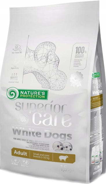 Сухий корм для собак Nature's Protection Superior Care White Dogs Adult Small and Mini Breeds з ягням 1.5 кг (4771317456632) - зображення 1