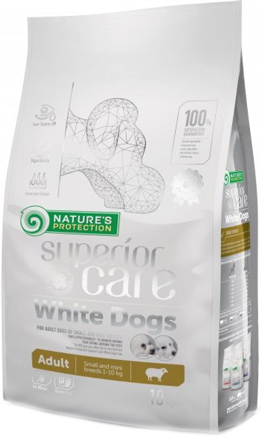 Sucha karma dla psów Nature's Protection Superior Care White Dogs Adult Small and Mini Breeds z jagnięciną 10 kg (4771317456649) - obraz 1