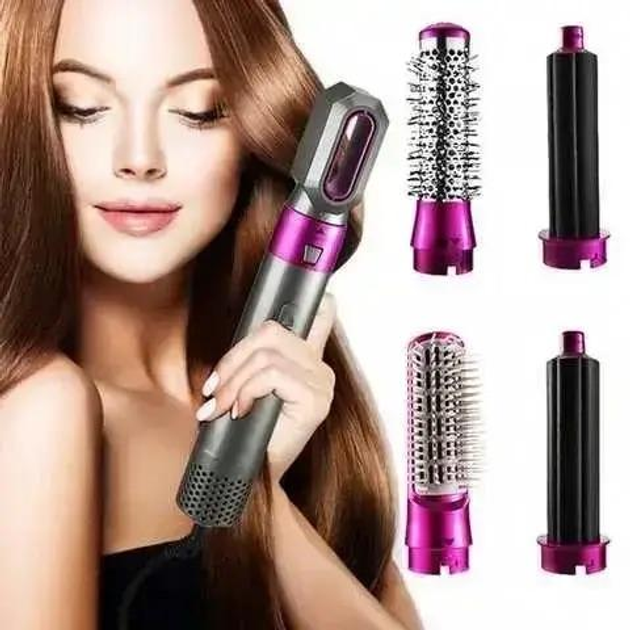 Мультистайлер 5 в 1 для завивки и укладки волос с насадками на 1000 Вт Hot AIR Styler фен щетка для волос (770) - изображение 5