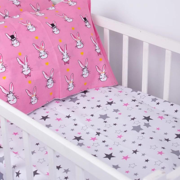 Акція на Простирадло MirSon Kids Time Дитячий 110 х 160 см 17-0528 Bunnies pink Бязь від Rozetka