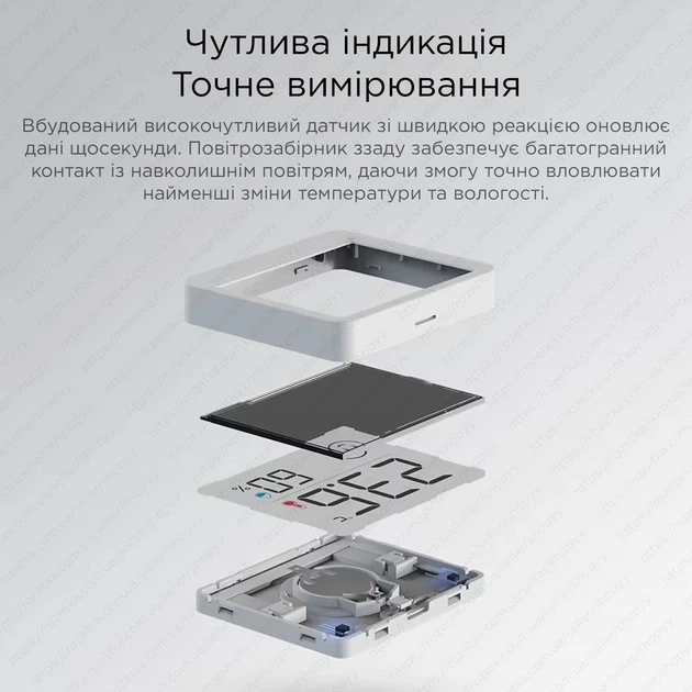 Метеостанция термометр гигрометр ATuMan Duka White TH Mini - изображение 4