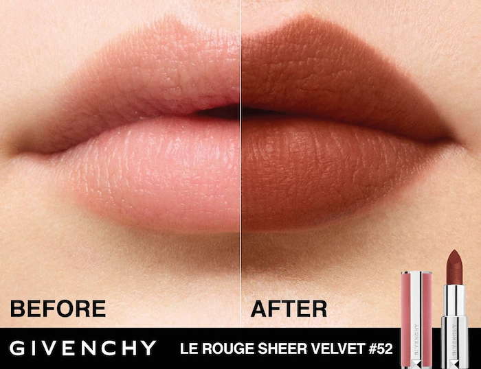 Помада для губ Givenchy Le Rouge Sheer Velvet 52 Brun Épicé - Deep Red-Based Brown 3.5g - Фото 2 Помада для губ Givenchy Le Rouge Sheer Velvet 52 Brun Épicé - Deep Red-Based Brown 3.5g - изображение 2