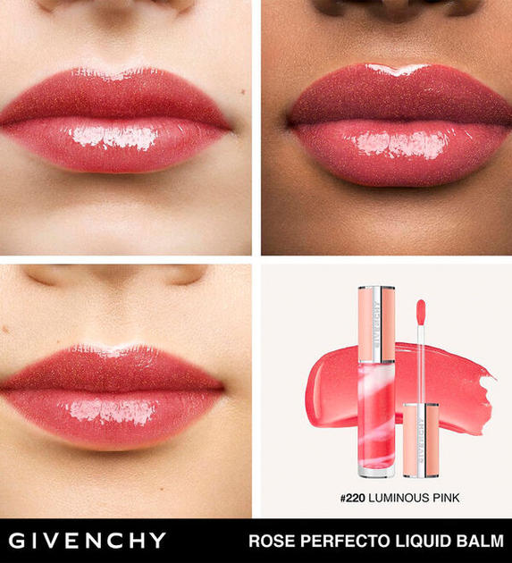 Блеск для губ Givenchy Rose Perfecto Liquid Lip Balm 220 Feeling Pink 6ml - изображение 3