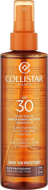 Сухое масло для загара Collistar Sun Care Supertanning Moisturizing Dry Oil SPF30 200ml - Фото 1 Сухое масло для загара Collistar Sun Care Supertanning Moisturizing Dry Oil SPF30 200ml - изображение 1