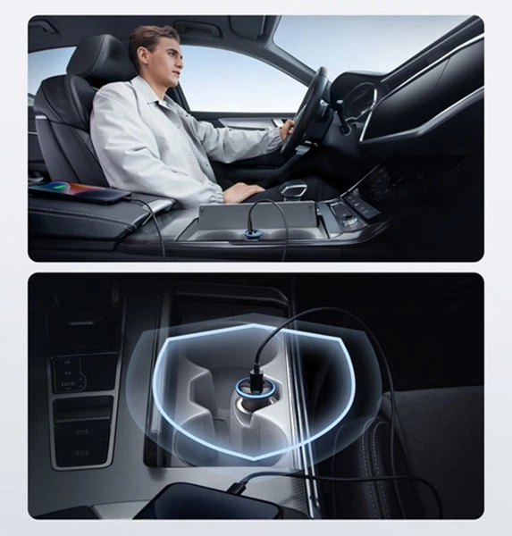 Автомобільний зарядний пристрій Anker PowerDrive 323 – 30W PD + 22.5W USB-A Black (A2735G11) - зображення 3