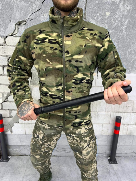 Тактическая флисовая кофта вставками из плащевки Fleece Jacket Polartec Multicam M - изображение 1