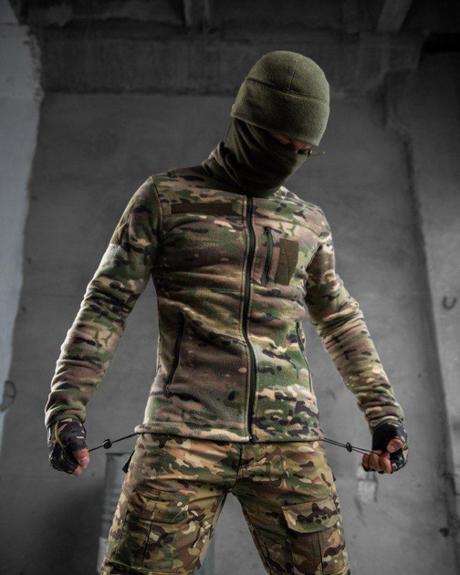 Тактическая флисовая кофта вставками из плащевки Tactical Fleece Jacket Multicam XXL - изображение 1