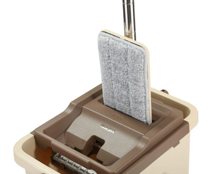 Швабра лентяйка с ведром Бежевый Cleaning Mop со складной ручкой и системой отжима (YU8SH2572) - Фото 9 Швабра лентяйка с ведром Бежевый Cleaning Mop со складной ручкой и системой отжима (YU8SH2572) - изображение 9