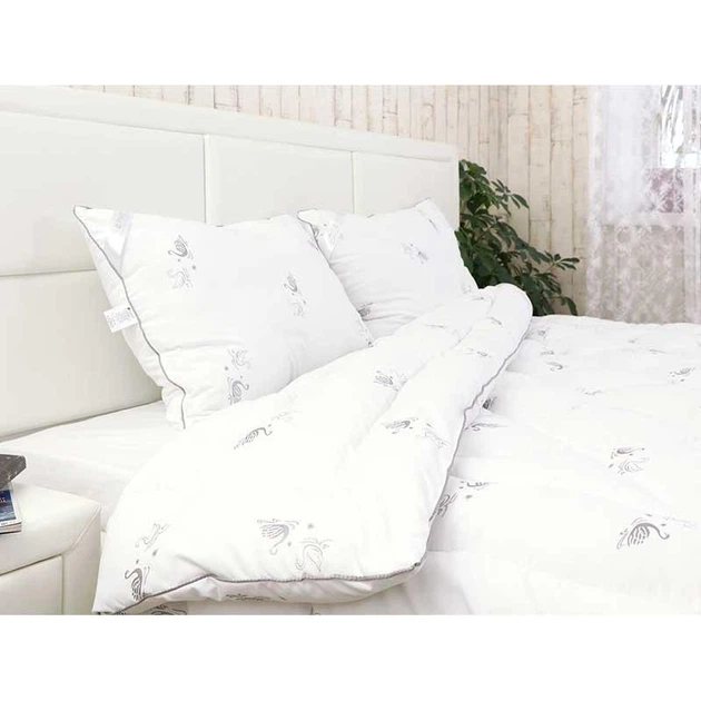 Набор одеяло с подушкой Руно - Silver Swan demi белый полуторный 140х205+50х70 см облегченный 225 гр/м2 (21732) - Фото 2 Набор одеяло с подушкой Руно - Silver Swan demi белый полуторный 140х205+50х70 см облегченный 225 гр/м2 (21732) - изображение 2