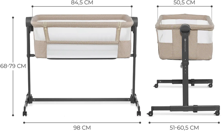 Приставне ліжечко-люлька KinderKraft Neste Up 2 Beige (5902533924530) - зображення 7