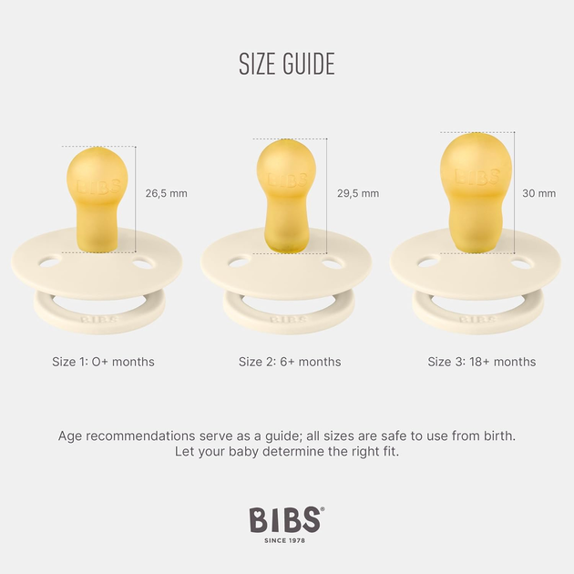 Пустушка BIBS 0-6 міс Boheme Latex Round (кругла) - Vanilla / White, 2 шт - изображение 2
