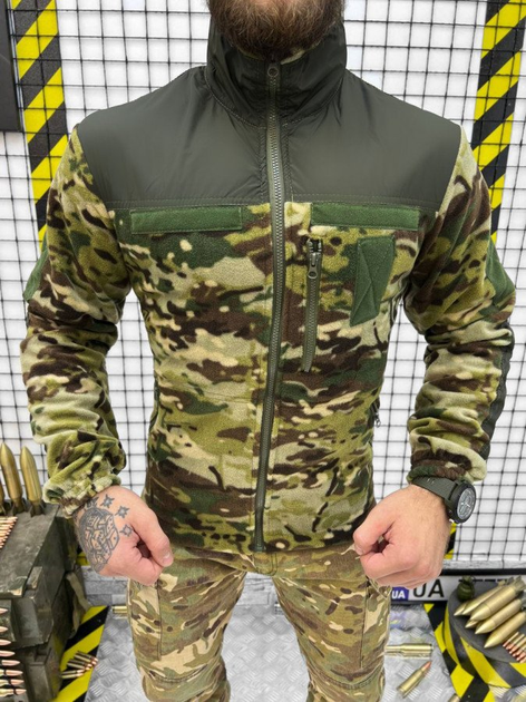 Тактическая флисовая кофта вставками из плащевки Polartec Tactical Fleece Multicam XXL - изображение 2