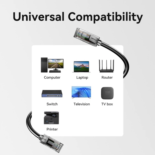 Патч-корд Vention IABBG Cat5e UTP Ethernet 1.5 m Black - Фото 2 Патч-корд Vention IABBG Cat5e UTP Ethernet 1.5 m Black - изображение 2