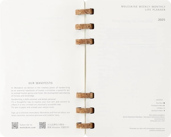 Щотижневик Moleskine 2025 Spiral середній 13 х 21 см чорний м'який - изображение 4