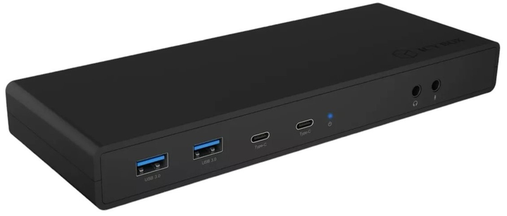 Stacja dokująca Icy Box 13w1 USB Type-C x2 PD, USB 3.2 x4, HDMI x2, DisplayPort x2, RJ-45, 3.5 mm Black (IB-DK2245AC) - obraz 2