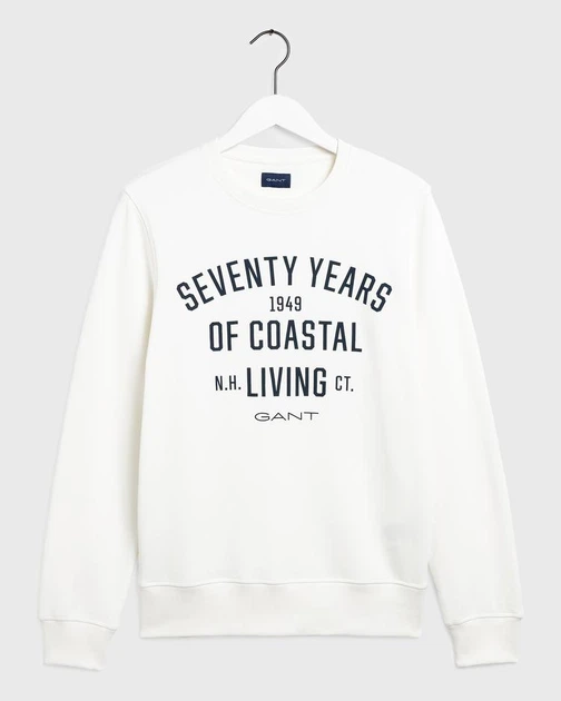 Світшот GANT Grafic C-Neck 2046057 White XXL - Фото 1 Світшот GANT Grafic C-Neck 2046057 White XXL - изображение 1