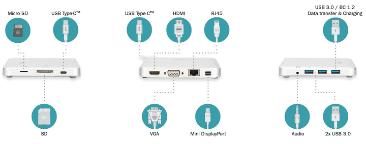 Stacja dokująca Digitus Universal Travel Docking Station USB Type-C Silver (DA-70863) - obraz 7