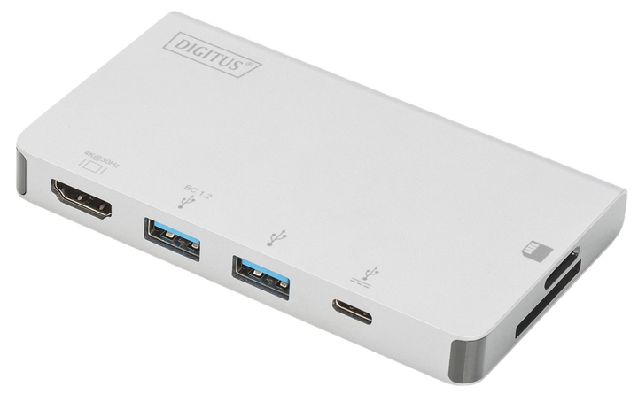 Stacja dokująca Digitus Multiport Travel Dock USB Type-C Silver (DA-70867) - obraz 1