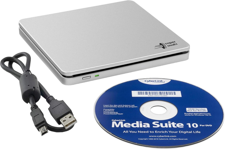 Внешний оптический привод Hitachi-LG 8x Portable DVD Rewriter with M-DISC (GP70NS50.AHLE10B) - изображение 4