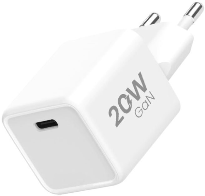 Ładowarka sieciowa Winner Group 1 x USB-C PPS PD 20 W z kablem USB Type-C White (8591194093135) - obraz 2