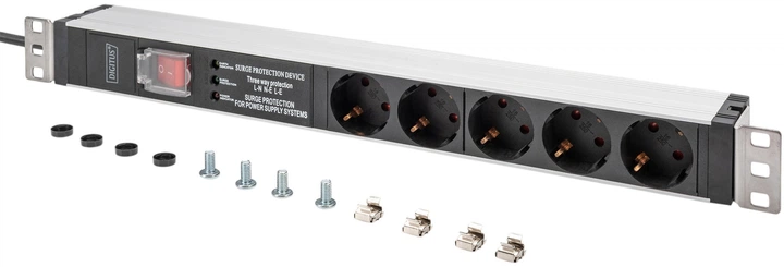 Listwa zasilająca DIGITUS z profilem aluminiowym, 5 x Schuko 3600VA Black (DN-95433) - Zdjęcie 3 Listwa zasilająca DIGITUS z profilem aluminiowym, 5 x Schuko 3600VA Black (DN-95433) - obraz 3