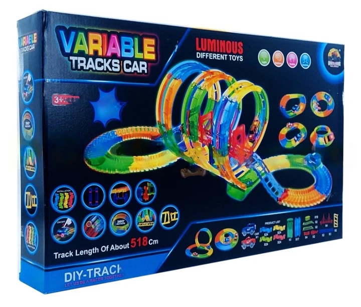 Гоночный трек для машинок с подсветкой Variable Tracks Car 518 см