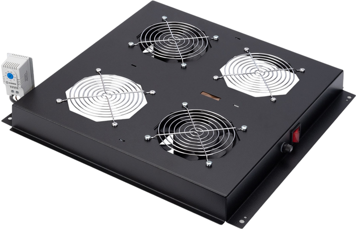 Стельовий блок охолодження для серверних шаф Digitus Unique & Varioflex-N 2 x Fans Black (DN-19 FAN-2-B-N) - зображення 1