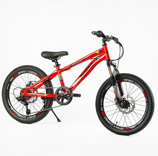 Спортивний гірський велосипед 20 дюймів CORSO SPIRIT TK-20697 7 швидкостей Shimano червоний - зображення 2