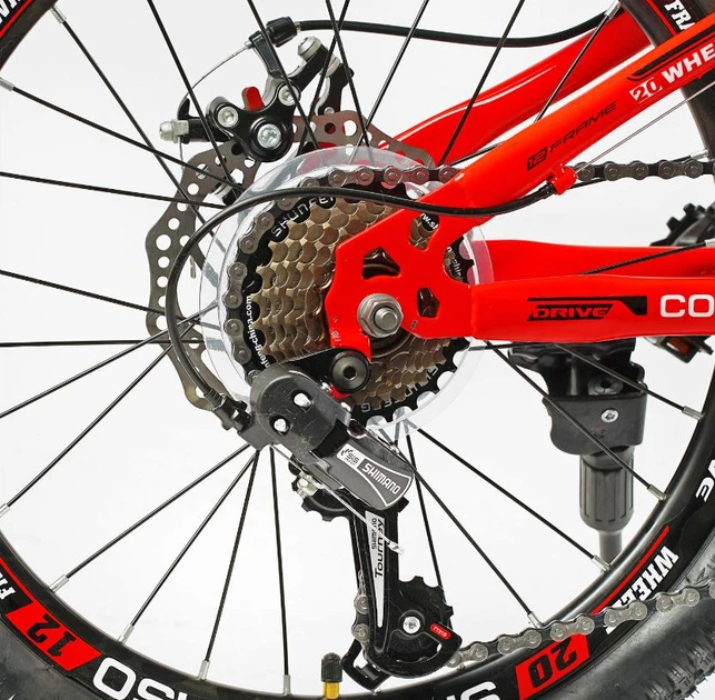 Спортивний гірський велосипед 20 дюймів CORSO SPIRIT TK-20697 7 швидкостей Shimano червоний - зображення 6