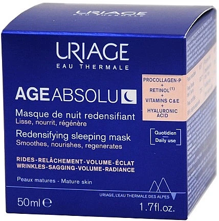 Восстанавливающая ночная маска для лица - Uriage Age Absolu Redensifying Sleeping Mask 50ml (1133429-10624038) - изображение 2