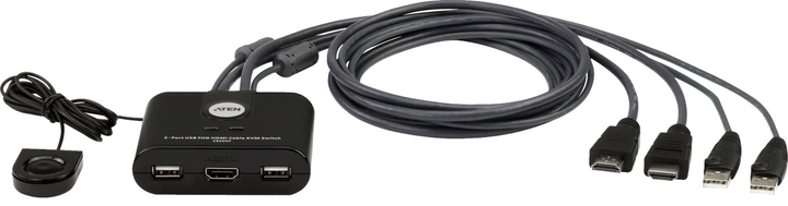 Przełącznik KVM ATEN CS22HF 2-Port HDMI Black (4710469341304) - obraz 1