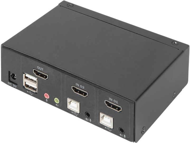 Przełącznik KVM Digitus 2 Port 4K HDMI Black (DS-12870) - obraz 3