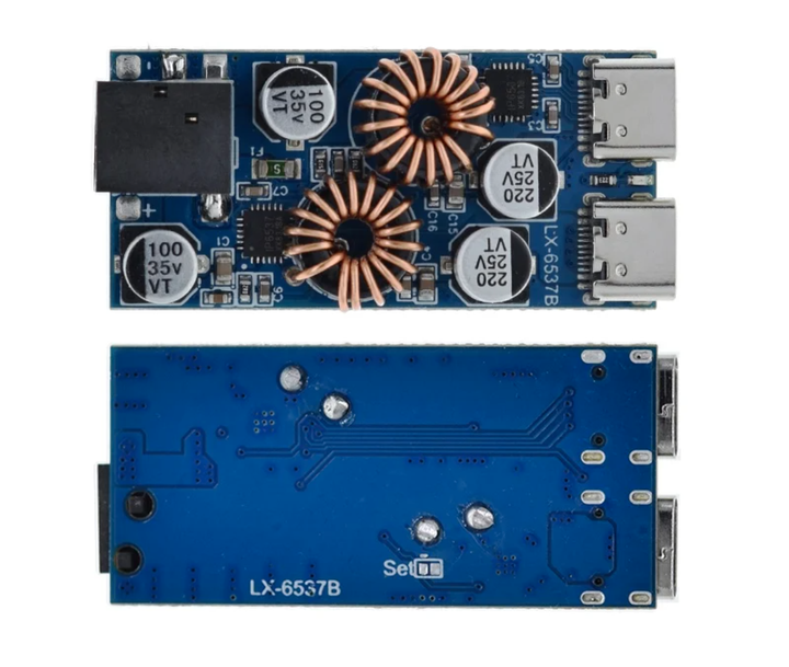 Знижувальний модуль, перетворювач/стабілізатор, адаптер QC3.0 QC2.0 з 2*Type-C, 7.1-32В - Фото 2 Знижувальний модуль, перетворювач/стабілізатор, адаптер QC3.0 QC2.0 з 2*Type-C, 7.1-32В - зображення 2