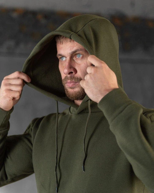 Тактичне зимове худі на флісі з Гербом України 4XL олива (89810) - зображення 5