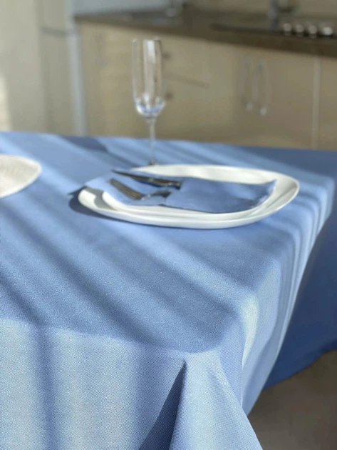Скатерть водоотталкивающая Delux Textil Васильковая 140 х 110 см (366664) - Фото 2 Скатерть водоотталкивающая Delux Textil Васильковая 140 х 110 см (366664) - изображение 2