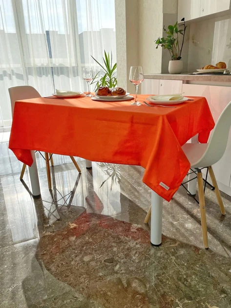 Скатерть водоотталкивающая Delux Textil Мандарин 140 х 110 см (366688) - изображение 2