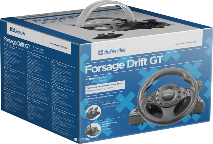 Проводной руль Defender Forsage Drift GT USB PC/PS3 Black (64370) - изображение 5
