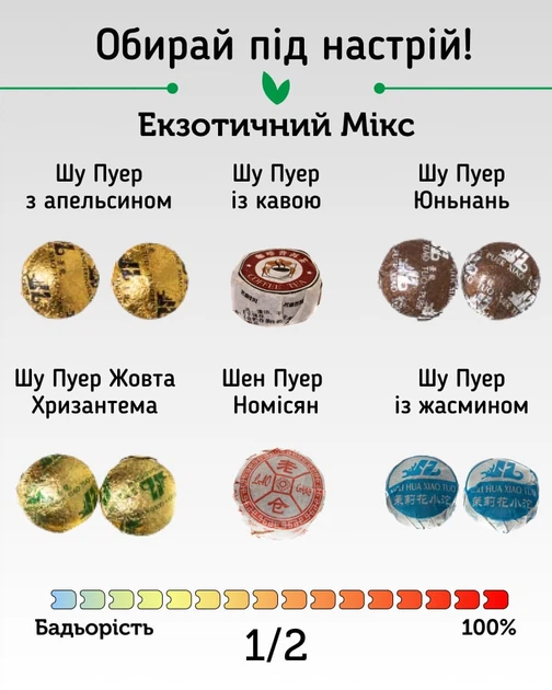 Пуэрный Экзотический Микс 12 вкусов, 20 шт. - Фото 3 Пуэрный Экзотический Микс 12 вкусов, 20 шт. - изображение 3