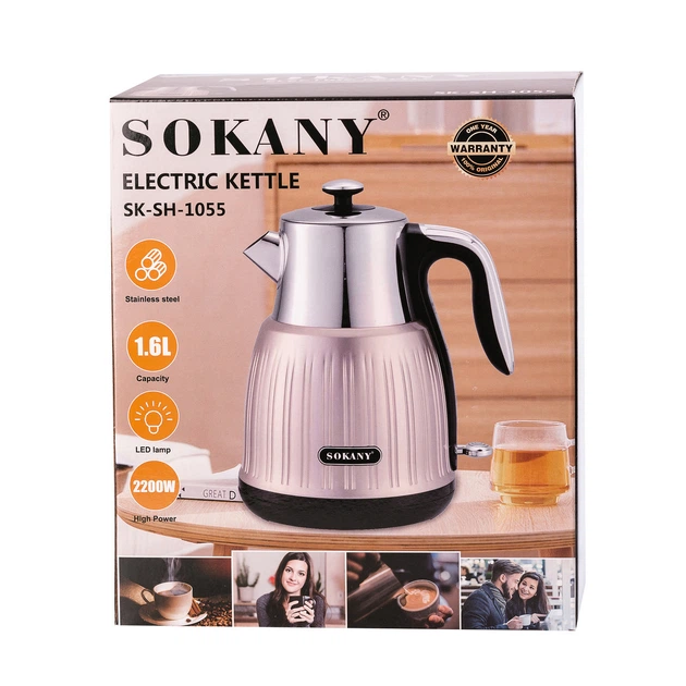 Электрочайник Sokany SKSH1055 1.6 литров розовый металлик - изображение 4