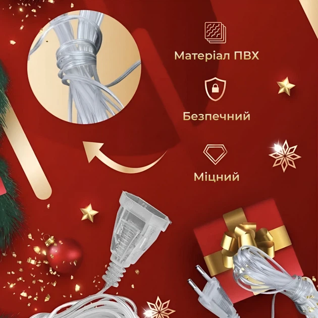 Удлинитель для гирлянд 5 метров прозрачная проволока 220V 5МTR - Фото 2 Удлинитель для гирлянд 5 метров прозрачная проволока 220V 5МTR - изображение 2