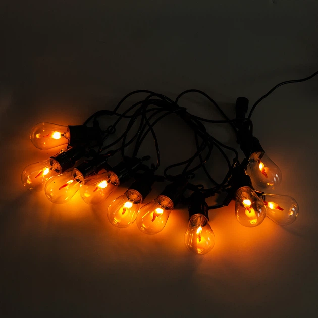 Ретро-гирлянда уличная E27 имитация огня 10 LED 5 м теплый белый Garlando S141 - Фото 5 Ретро-гирлянда уличная E27 имитация огня 10 LED 5 м теплый белый Garlando S141 - изображение 5