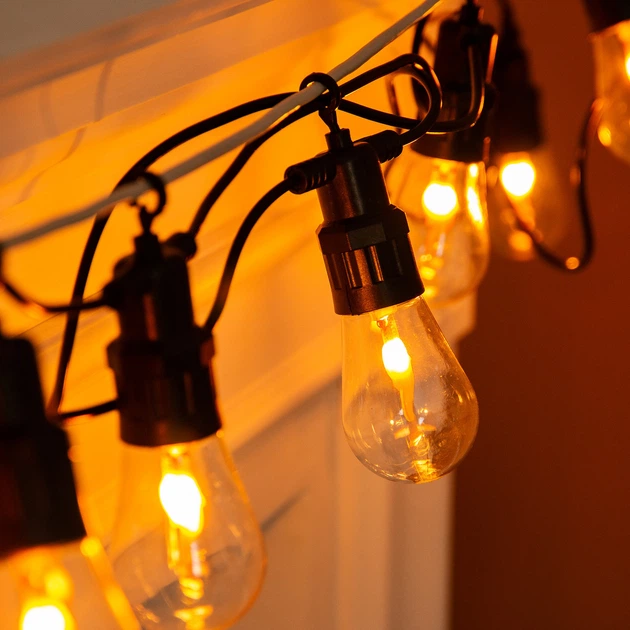 Ретро-гирлянда уличная E27 имитация огня 10 LED 5 м теплый белый Garlando S141 - Фото 2 Ретро-гирлянда уличная E27 имитация огня 10 LED 5 м теплый белый Garlando S141 - изображение 2