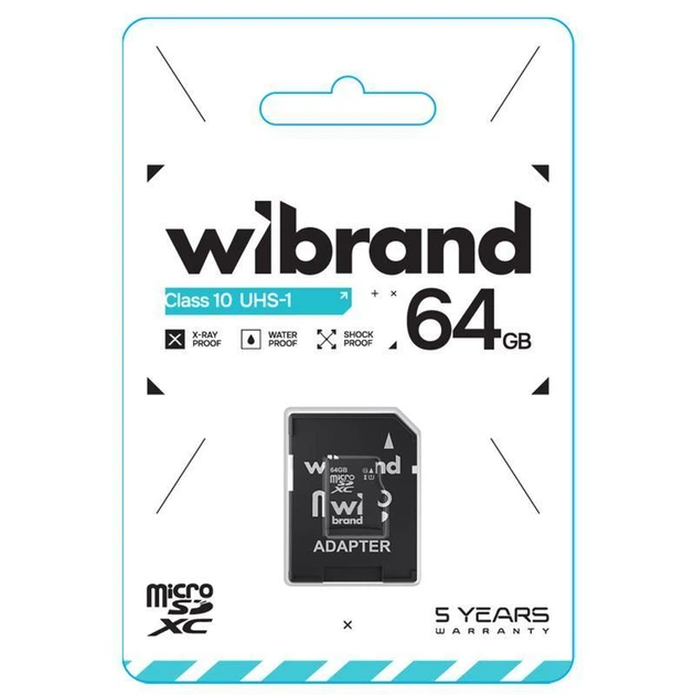 Карта памяти micro-SDXC 64Gb Wibrand Class10 UHS-1 + adapter SD (58656) - изображение 3