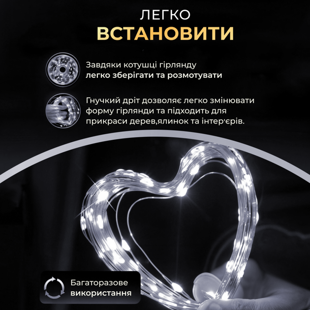 Гирлянда светодиодная GarlandoPro 2000L200MGW Роса Нить на 2000 LED зеленая 200 м 8 режимов Белый (127-107-2000L200MGW) - изображение 9