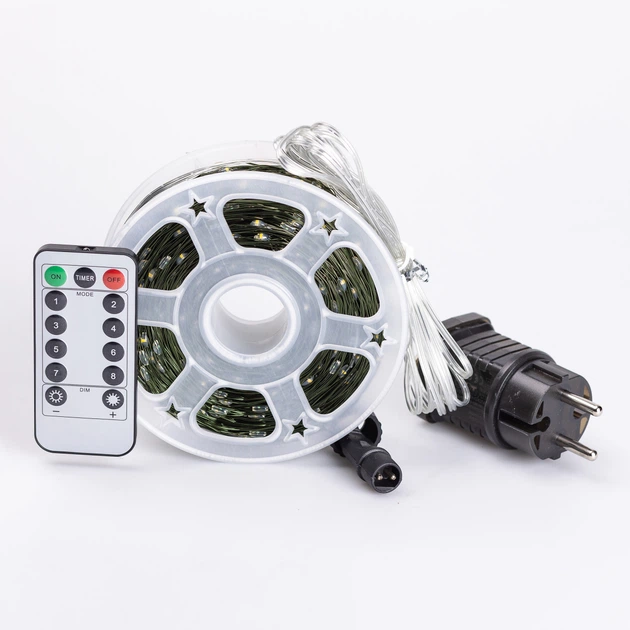 Гирлянда светодиодная GarlandoPro 2000L200MGY Роса Нить на 2000 LED зеленая 200 м 8 режимов Желтый (127-107-2000L200MGY) - Фото 2 Гирлянда светодиодная GarlandoPro 2000L200MGY Роса Нить на 2000 LED зеленая 200 м 8 режимов Желтый (127-107-2000L200MGY) - изображение 2