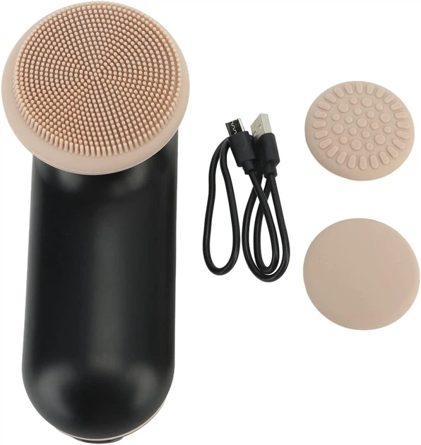 Щетка массажная для чистки кожи лица и прогрева 2в1 Grand Beauty instrument Bi811 силиконовая Черный - изображение 5