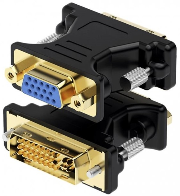 Adapter Winner Group DVI-I Dual Link na VGA D-Sub DE-15 Black (8591194105524) - obraz 1