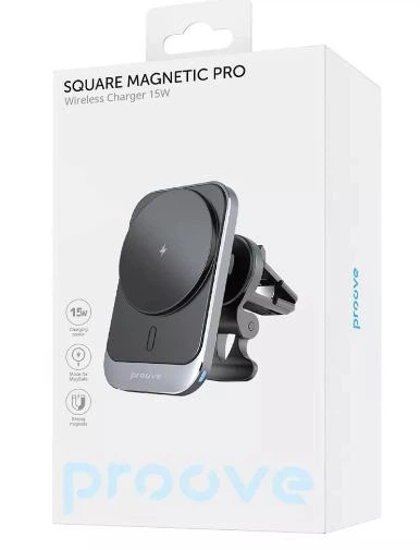 Автомобільний тримач з Бездротовим ЗП Proove Square Magnetic Pro 15W - зображення 2