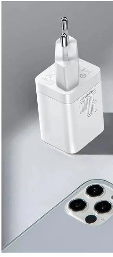 Сетевое Зарядное Устройство Baseus Super Si Pro Quick Charger (Type-C+USB) 30W White - изображение 4